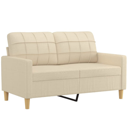 sofasæt 4 dele med puder stof cremefarvet