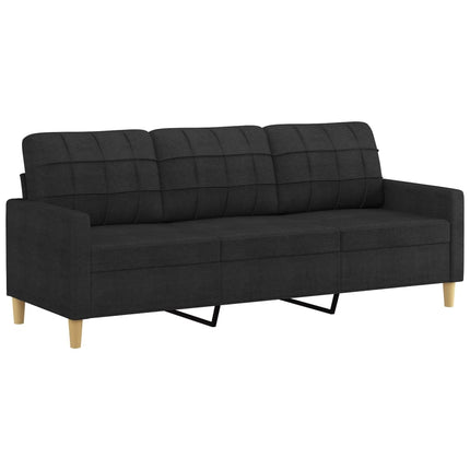 sofasæt 4 dele med puder stof sort