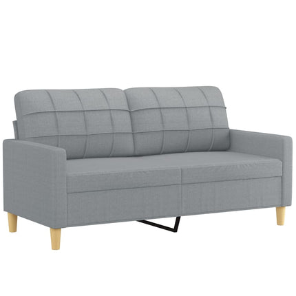 sofasæt 3 dele med hynder stof lysegrå