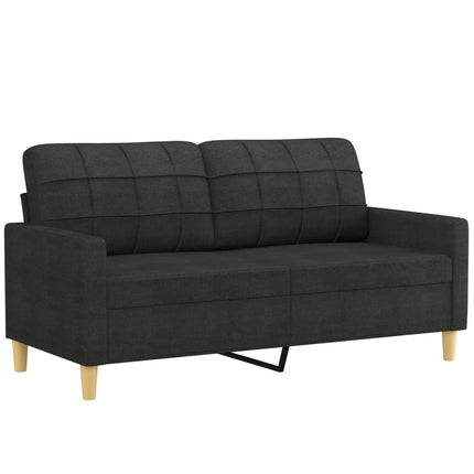 sofasæt 3 dele med hynder stof sort
