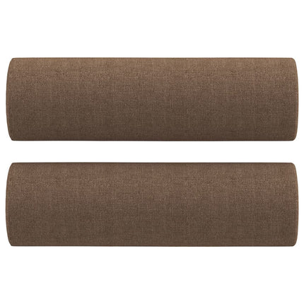 sofasæt 3 dele med puder stof brun