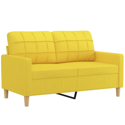 sofasæt 3 dele med puder stof lysegul