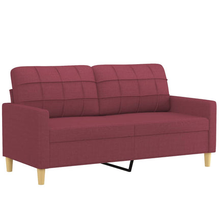 sofasæt 3 dele med puder stof vinrød