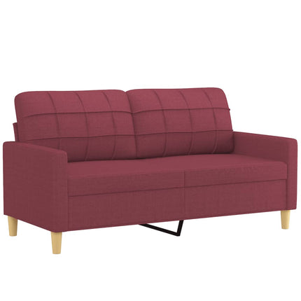 sofasæt 2 dele med puder stof vinrød
