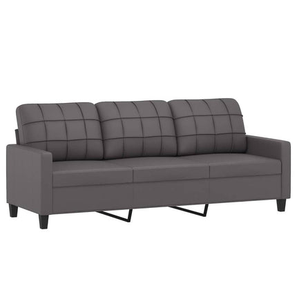 sofasæt 4 dele med hynder kunstlæder grå