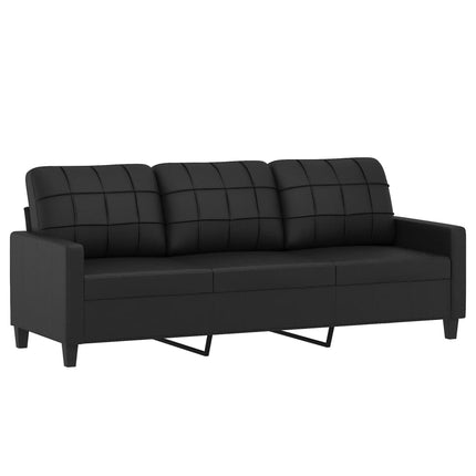 sofasæt 4 dele med puder kunstlæder sort