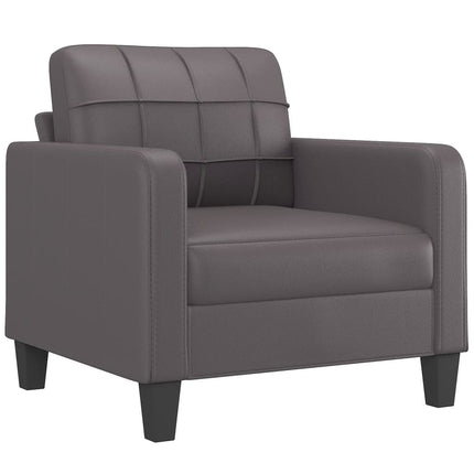 sofasæt 4 dele med puder kunstlæder grå