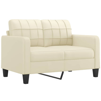 sofasæt 2 dele med puder kunstlæder cremefarvet