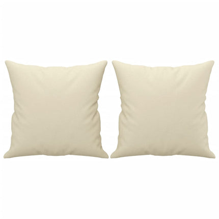 sofasæt 2 dele med puder kunstlæder cremefarvet