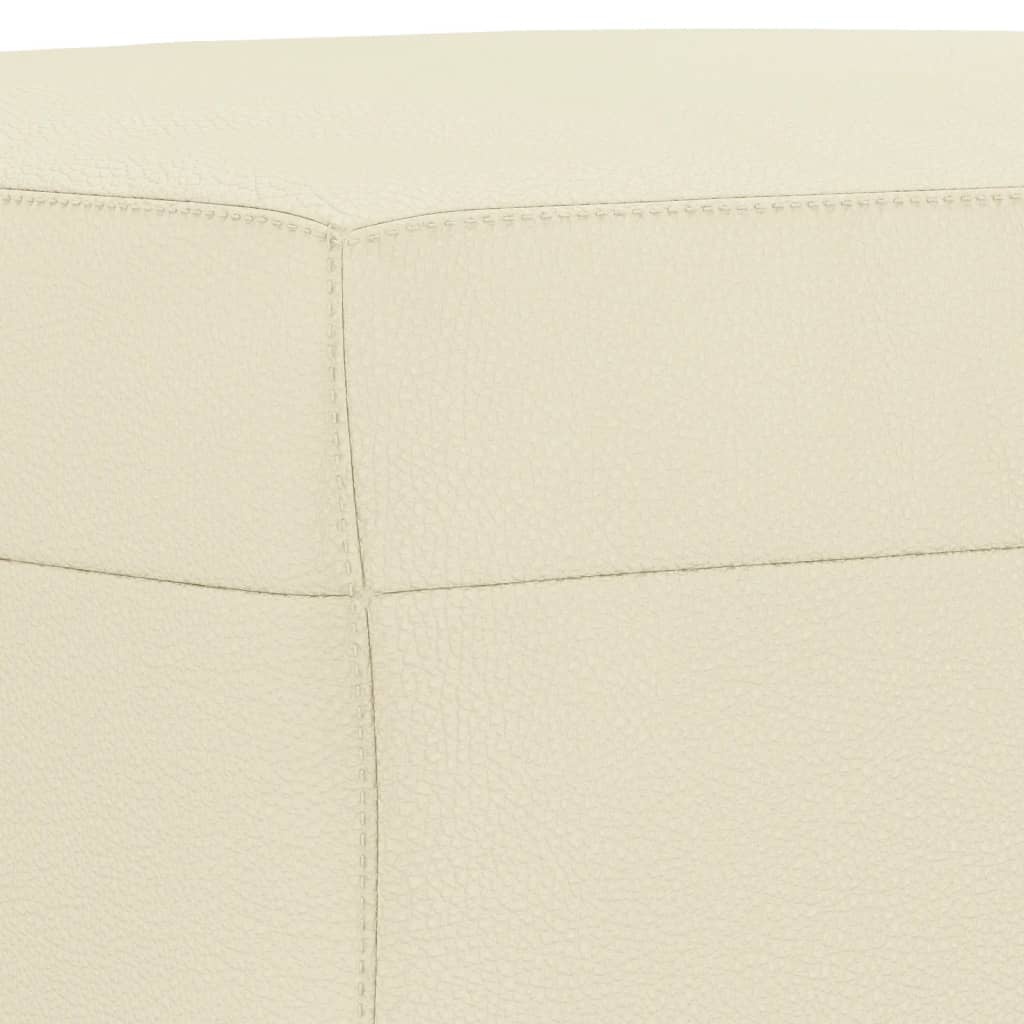 sofasæt 3 dele med hynder kunstlæder Cremefarvet