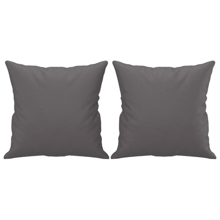 sofasæt 2 dele med puder kunstlæder grå