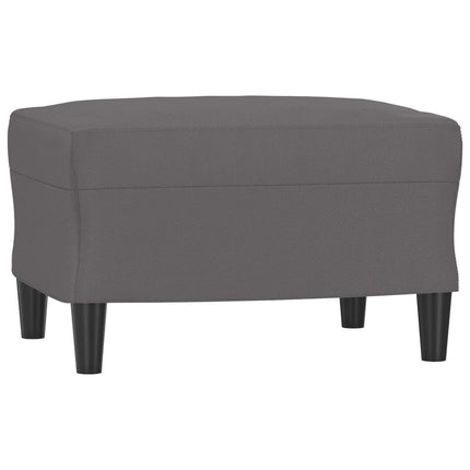 sofasæt 3 dele med puder kunstlæder grå