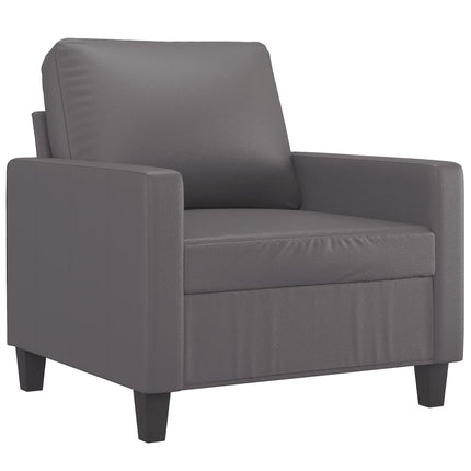 sofasæt 4 dele med hynder kunstlæder grå