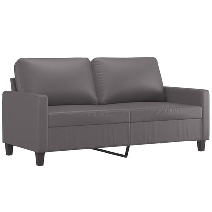 sofasæt 3 dele med hynder kunstlæder grå