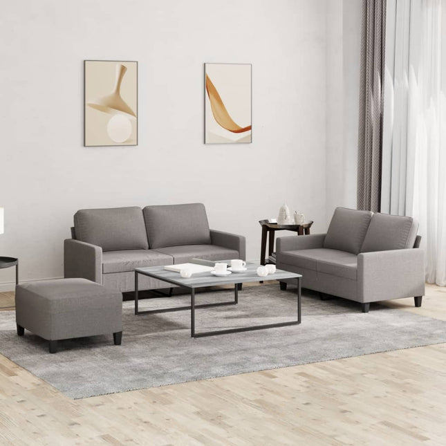 sofasæt 3 dele med hynder stof gråbrun