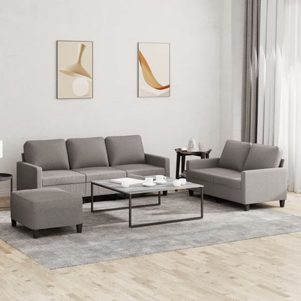 sofasæt 3 dele med hynder stof gråbrun
