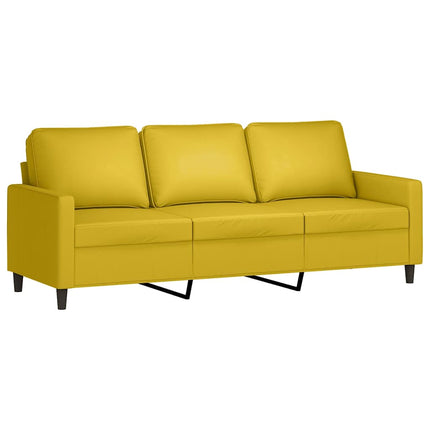 sofasæt 3 dele med hynder velour gul
