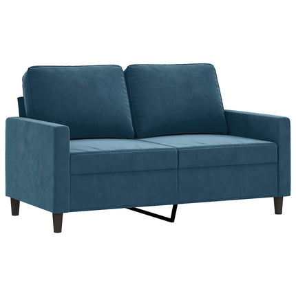 sofasæt 3 dele med hynder velour blå
