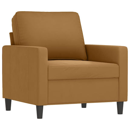 sofasæt 4 dele med hynder velour brun