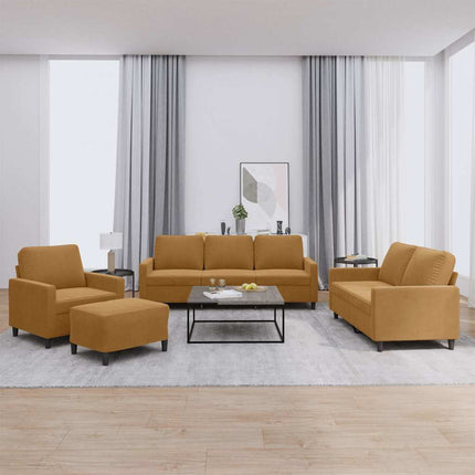 sofasæt 4 dele med hynder velour brun