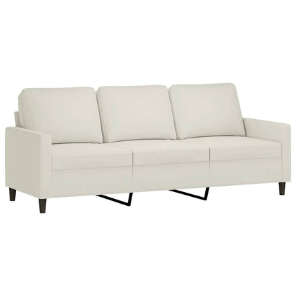 sofasæt 4 dele med hynder velour cremefarvet