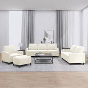 sofasæt 4 dele med hynder velour cremefarvet