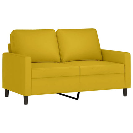 sofasæt 2 dele med hynder velour gul