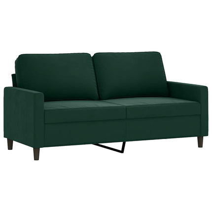 sofasæt 3 dele med hynder velour mørkegrøn