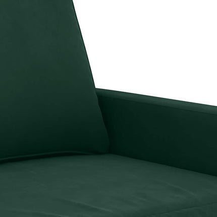 sofasæt 3 dele med hynder velour mørkegrøn
