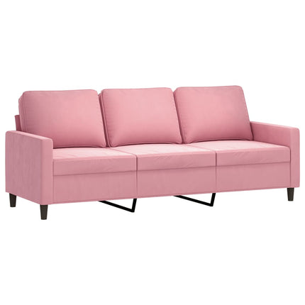 sofasæt 2 dele med hynder velour lyserød