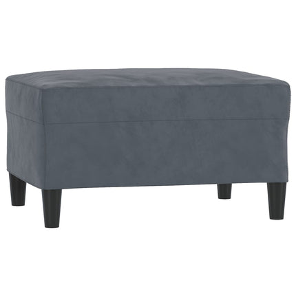 sofasæt 3 dele med hynder velour mørkegrå