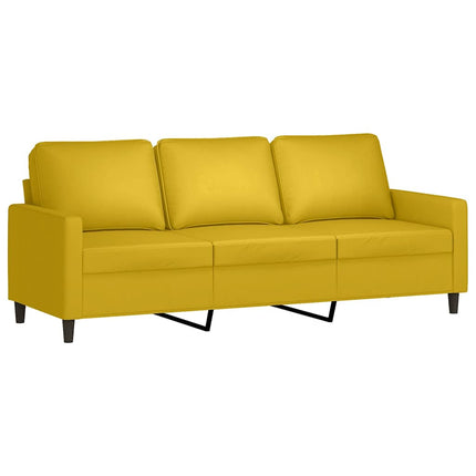 sofasæt 3 dele med hynder velour gul