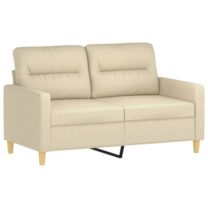 sofasæt 4 dele med hynder stof cremefarvet