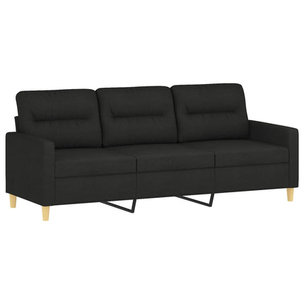 sofasæt 4 dele med hynder stof sort