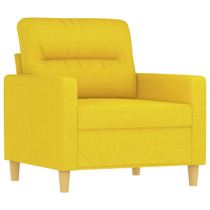 sofasæt 3 dele med puder stof lysegul