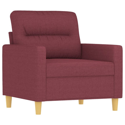 sofasæt 4 dele med puder stof vinrød