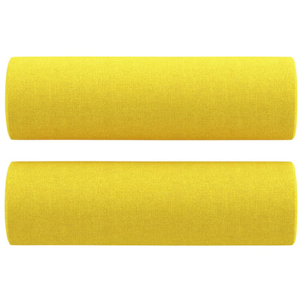 sofasæt 2 dele med puder stof lysegul