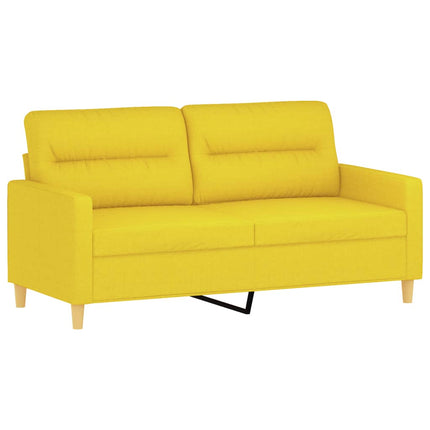 sofasæt 3 dele med puder stof lysegul