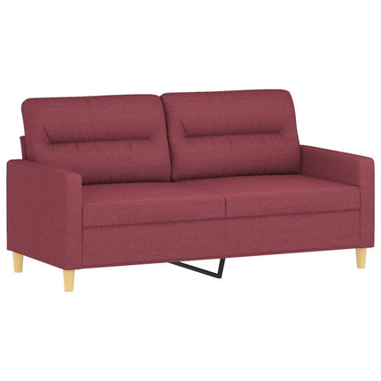 sofasæt 3 dele med puder stof vinrød