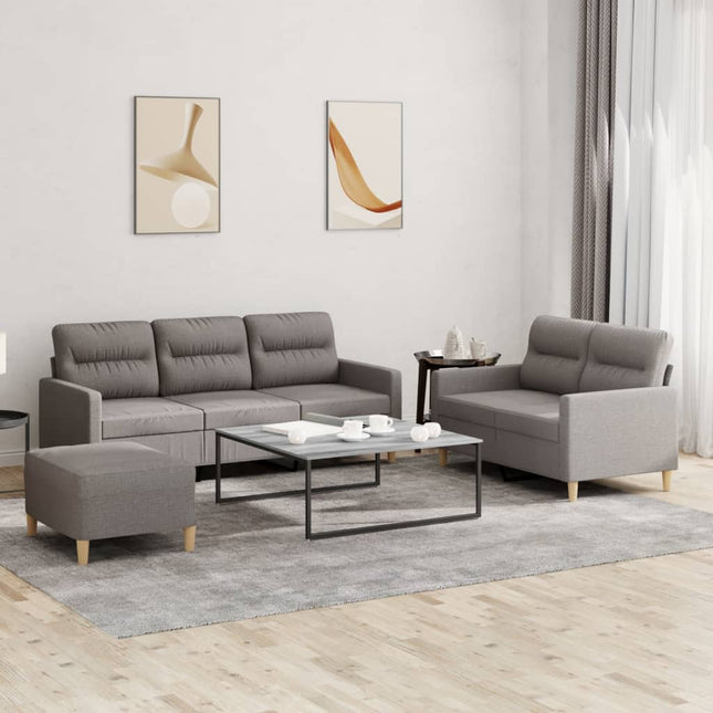 sofasæt 3 dele med hynder stof gråbrun