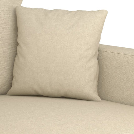 sofasæt 3 dele med puder stof cremefarvet