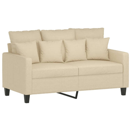 sofasæt 4 dele med puder stof cremefarvet