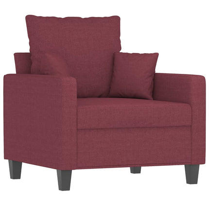 sofasæt 4 dele med puder stof vinrød