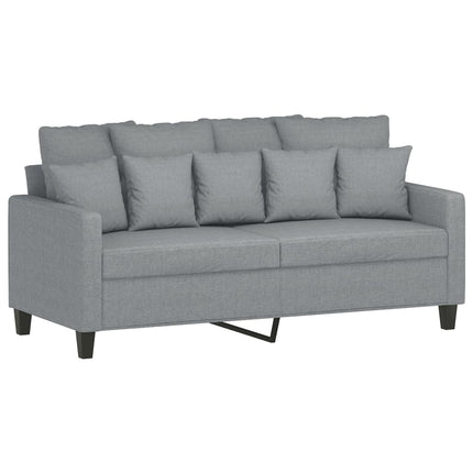 sofasæt 3 dele med hynder stof lysegrå