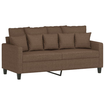 sofasæt 3 dele med hynder stof brun