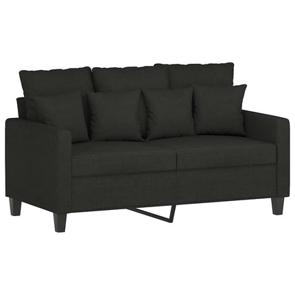 sofasæt 3 dele med hynder stof sort
