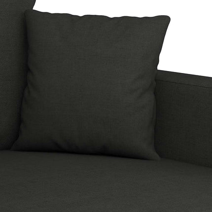 sofasæt 3 dele med hynder stof sort