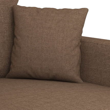 sofasæt 3 dele med hynder stof brun