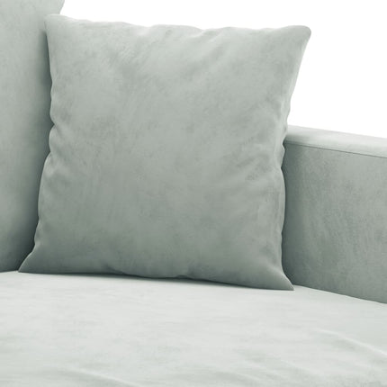 sofasæt 4 dele med hynder velour lysegrå