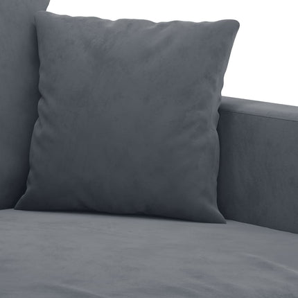 sofasæt 4 dele med hynder velour mørkegrå